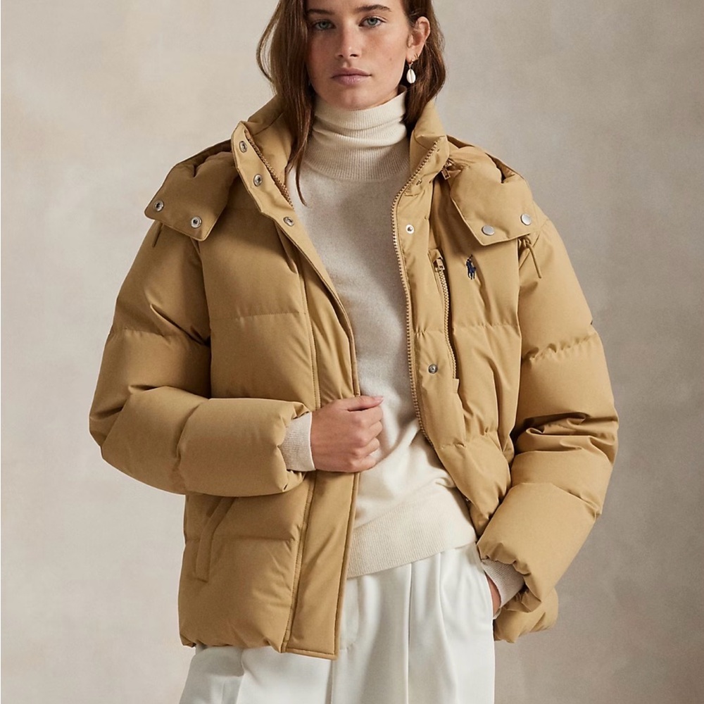 Polo Ralph Lauren - Women’s - Mid-Weight Down Puffer Jacket - Camel - Medium - Picture 14 of 16